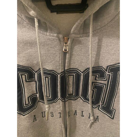 Y2K Vintage Coogi Gray Fleece Full Zip Hoodie Size Medium - Picture 3 of 9